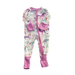 Little Sleepies Unicorn Magic Bamboo Zip Footie Size 0-3M